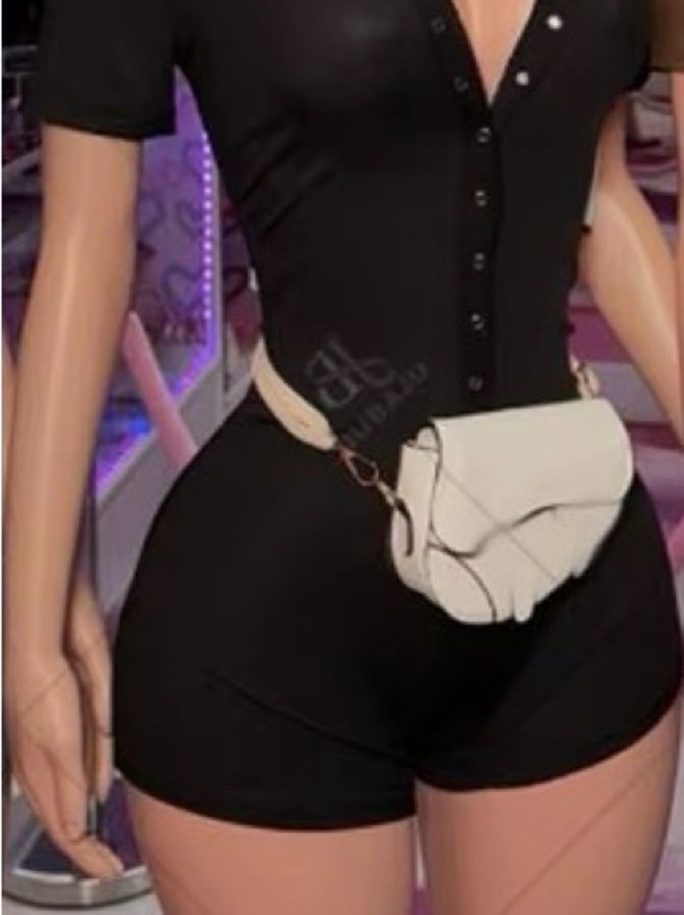Black Button-Up Short Rompers